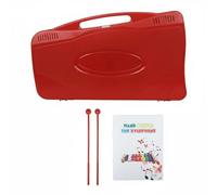 MFMEXUL Xylophone Enfants 25 Notes Instrument Percussion Mélodique Éducatif en Lames d'Aluminium avec Boîtier Transport Deux Maillets et Livre de Morceaux, Rouge