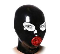 MFMYEE 100% Latex Masque En Caoutchouc SM Fetish Masque De Bondage Complet, Préservatif En Latex Plug Anal Bondage De Jeu De Rôle