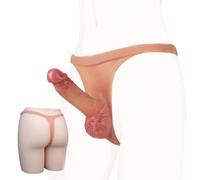 MFMYEE Gode ceinture en silicone, culotte godemichée, gode solide réaliste, gode sans bretelles, SM adulte, jouet sexuel masturbation, pour hommes, femmes, lesbiennes