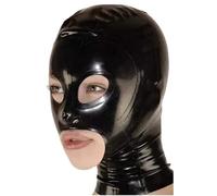 MFMYEE Masque en latex, cagoule laissant les yeux et le menton découverts, capuche cosplay SM, masque d'Halloween. (XL)