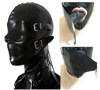 MFMYEE Masque Latex 100% Caoutchouc SM Fétiche Gode Pénis Plug Bondage Jeu de Rôle (S)