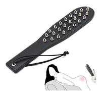 MFMYEE Palette SM à clous et rivets - Palette de fessée en cuir, palette fétichiste pour esclaves et bondage, palette pour fessées adultes, fouet BDSM pour couples, accessoires sexuels extrêmes