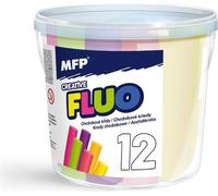 MFP Craies de trottoir fluo M rondes 12 pièces mélange de couleurs - seau