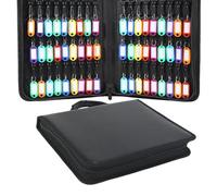 Mfqire BoîTe à Clés Portable Zippée, éTanche et Ignifuge, Grand Organisateur Mural avec 54 éTiquettes ColoréEs et Crochets, Coffre SéCurisé pour Bureaux, Agences ImmobilièRes et HôTels