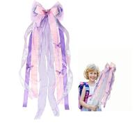 Mfqire SNœud pour Sac d'Écolier Rentrée des Classes, Ruban Papillon Décoratif 60×20cm, avec Flocons Papillons, Nœud pour Sac à Sucre, Décoration Cartable Fille Garçon (2)