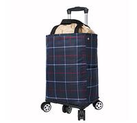 MFRELMNZG 5Wheel Grocery CartLightweight Aluminum Shopping Trolley with Insulated Bag20kg Load CapacityEasy Transport & Storage for Groceries Outdoor & Market Use