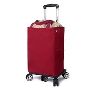 MFRELMNZG 5Wheel Grocery CartLightweight Aluminum Shopping Trolley with Insulated Bag20kg Load CapacityEasy Transport & Storage for Groceries Outdoor & Market Use