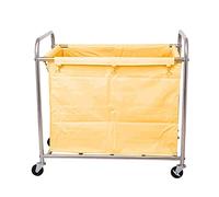 MFRELMNZG Chariot de Service de blanchisserie, Chariot de tri en Acier Inoxydable pour hôtel, 56 x 88 x 91 cm avec Sac Amovible en Tissu Oxford