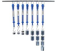 MFRELMNZG Dynamomètre à Ressort 1-30 N, Instrument d'expérimentation Physique et mécanique, Lot de 6, Tube cylindrique Transparent, échelle de Tension en Newtons