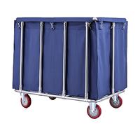 MFRELMNZG Heavy Duty Laundry Cart on Wheels Stainless Steel Frame Laundry Trolley with Waterproof Oxford Basket Perfect for Home and Hotel Use