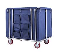 MFRELMNZG Heavy Duty Laundry Cart on Wheels Stainless Steel Frame Laundry Trolley with Waterproof Oxford Basket Perfect for Home and Hotel Use