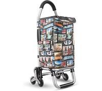 MFRELMNZG Lightweight Stair Climbing Shopping Trolley Portable Aluminium Cart with Detachable Oxford Bag 36L Capacity for Groceries Easy to Use Ideal for Seniors and Shopping Trips