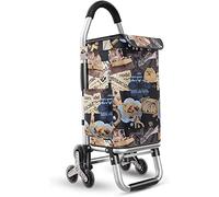 MFRELMNZG Lightweight Stair Climbing Shopping Trolley Portable Aluminium Cart with Detachable Oxford Bag 36L Capacity for Groceries Easy to Use Ideal for Seniors and Shopping Trips