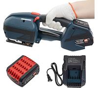 MFRELMNZG Machine de cerclage électrique pour feuillards PP/Pet, Batterie 4000 mAh, Presse à Fusion à Chaud Automatique 900-3200 N pour Emballage, cerclage de cartons et palettes.