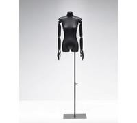 MFRELMNZG Mannequin Femme Demi-Corps Noir, Mannequin de Couture réglable en Hauteur, Buste Extra-Petit pour vitrine/Atelier de Couture/couturière