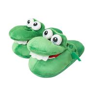 MFRVXQUL Chaussons Crocodile,Chaussons Crocodile Drôles pour Femmes,Chaussons Crocodile Drôles D'intérieur,Chaussons Crocodile Antidérapants pour Une Utilisation en Intérieur (Green,L)