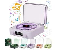 MFRVXQUL Lumena Lamp Record Player, Lumena Lights Record Player, Lumena Retro Wave, Waves Retro Bluetooth Vinyl Record Player, avec Quatre Modes d'éclairage réglables (Purple)