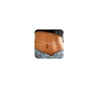 MFRYK Lot de 2 chaînes de taille plaquées or 14 carats avec perles cubaines et perles satellites Figaro pour femme - Réglable et imperméable - Chaîne de corps sexy pour femme, 26.8, Laiton, Pas de