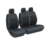 MFTGRS Ensembles complets Housses siège Voiture Housses Siège Universelles Camions 2 Et 1 Protection Siège Camionnettes pour Opel pour Movano pour Vivaro Couvre-siège(3 Places Noir)
