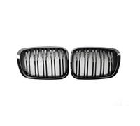 MFTGRS Pour E46 Série 3 1998 1999 2000 2001 Double Ligne Voiture Pare-chocs Avant Radiateur Rein Grille Gril(Noir brillant)