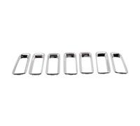 MFTGRS Pour Jeep Pour Compass 2011 2012 2013 2014 2015 2016 7 Pièces Couvercle Calandre Avant Anneau Calandre Inserts Kit Garnitures Cadre 68109865AA(Argent)