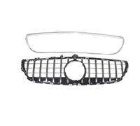 MFTGRS Pour Mercedes Pour Benz Classe CLS W218 2015-2018 Version Avancée Calandre Avant Voiture Avec Cadre Protection Grille Pare-chocs Supérieure En Maille(Argent)