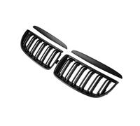 MFTGRS Pour Série 3 E90 E91 2005 2006 2007 2008 2 Pièces Pare-chocs Avant Calandre Gril Capot Maille Double Ligne(Noir mat)