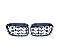 MFTGRS Pour X1 F48 F49 2016 2017 2018 2019 Voiture Diamant Avant Calandre Course Gril Météore Style Grilles(Noir)