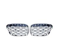 MFTGRS Pour X1 F48 F49 2016 2017 2018 2019 Voiture Diamant Avant Calandre Course Gril Météore Style Grilles(Argent)