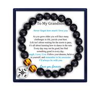 MFTRADING Bracelet à perles pour homme - Cadeau pour mon fils, petit-fils, frère, mari, petit ami, cadeau d'anniversaire, de Noël, bracelets de perles en pierre œil de tigre de 8 mm, 7.5inches, Pierre