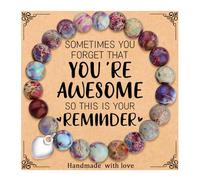 MFTRADING Bracelet à perles pour homme - Cadeau pour mon fils, petit-fils, frère, mari, petit ami, cadeau d'anniversaire, de Noël, bracelets de perles en pierre œil de tigre de 8 mm, 7inches, Pierre