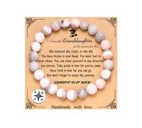 MFTRADING Bracelet de remise de diplôme pour elle et lui, cadeau de remise de diplôme inspirant pour le collège et le lycée, bracelet boussole pour homme et femme, 7 inches, Pierre naturelle, Pas de