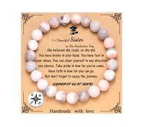 MFTRADING Bracelet de remise de diplôme pour elle et lui, cadeau de remise de diplôme inspirant pour le collège et le lycée, bracelet boussole pour homme et femme, 7Inches, Pierre naturelle, Pas de