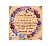 MFTRADING Bracelet de remise de diplôme pour elle et lui, cadeau de remise de diplôme inspirant pour le collège et le lycée, bracelet boussole pour homme et femme, 7Inches, Pierre naturelle, Pas de