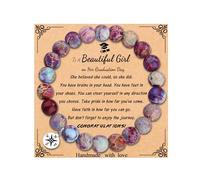 MFTRADING Bracelet de remise de diplôme pour elle et lui, cadeau de remise de diplôme inspirant pour le collège et le lycée, bracelet boussole pour homme et femme, 7Inches, Pierre naturelle, Pas de