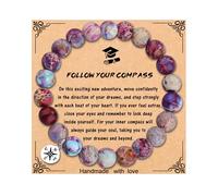 MFTRADING Bracelet de remise de diplôme pour elle et lui, cadeau de remise de diplôme inspirant pour le collège et le lycée, bracelet boussole pour homme et femme, 7Inches, Pierre naturelle, Pas de