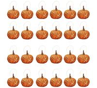 MFUOE Lot de 24 mini boules de Noël artificielles à suspendre en forme de citrouille pour Halloween, extérieur et intérieur