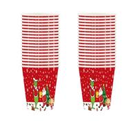 MFUOE Lot de 40 gobelets de fête de Noël motif elfe rouge pour bière, café, pique-nique, thé, décoration de la maison