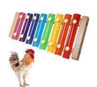 MFUOE Xylophone en forme de poulet avec 8 clés en métal coloré pour oiseaux Xylophone jouet poulailler jouet piceur instrument de musique pour poules coqs poussins
