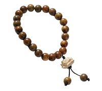 MFUPR Bracelet de Perles de prière, Perles de prière bouddhistes, Bracelet en Bois de Santal Vert Pendentif Lotus Perles en Bois Mala Bracelets de Perles for Hommes Femmes