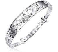 MFUPR Bracelet en Argent, Bracelet en Argent 925, Bracelet jonc en Argent 925 for Femme, Bracelet jonc réglable Vintage sculpté Phoenix, Bijoux en Argent for Femme