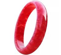 MFUPR Bracelet jonc en Jade for Femme, Bracelet Rouge idéal et Beau Bracelet en Jade for Femme Authentique.(58.0 Millimeters)