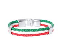 MFUPR Bracelets de Poignet en Cuir for Hommes, Bracelets en Cuir for Femmes, Bracelet Classique avec Drapeau Italien, Bracelet en Cuir tressé Multicouche, Bracelet Manchette réglable