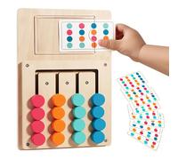 MFUSUL Jeu de cartes en bois avec 12 pierres de couleur, correspondance facile pour les personnes âgées souffrant de maladie d'Alzheimer, déficience visuelle