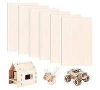 MFUSUL Lot de 6 plaques de contreplaqué A3 de 3 mm - Pour travaux manuels, travail du bois, travail laser, pyrogravure, modélisme, cadeaux, décoration, peintures