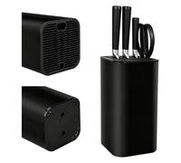 MFUSUL Range Couteaux de Cuisine, Noir, Range Couteaux de Cuisine Universel Vide Avec 21 Emplacements et Système de Drainage, Bloc Couteaux Cuisine Vide pour Affûteur de Couteaux, pour Cuisine