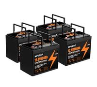 MFUZOP 12V 100Ah LiFePO4 Batterie Group 24, 100A BMS, Puissance Max 1280W, 8000-15000 Cycles Deep Cycle Lithium Batterie, Prise en Charge du Montage en série/parallèle, pour Camping-Car