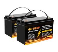 MFUZOP 12V 100Ah LiFePO4 Batterie Group 31,100A BMS, Puissance Max 1280W, Jusqu’à 15000 Cycles Deep Cycle Lithium Batterie, pour Camping-Car et système Solaire Domestique (12V100AH G31*2Pcs)