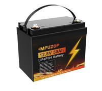 MFUZOP 12V 50Ah LiFePO4 Batterie, 50A BMS, Puissance Max 640W, Plus de 15 000 Cycles en décharge Profonde, supporte Les connexions en série et en parallèle, énergie Max. 640Wh pour Solaire, Off-Grid