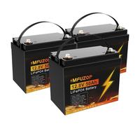 MFUZOP 12V 50Ah LiFePO4 Batterie, 50A BMS, Puissance Max 640W, Plus de 15 000 Cycles en décharge Profonde, supporte Les connexions en série et en parallèle, énergie Max. 640Wh pour Solaire, Off-Grid